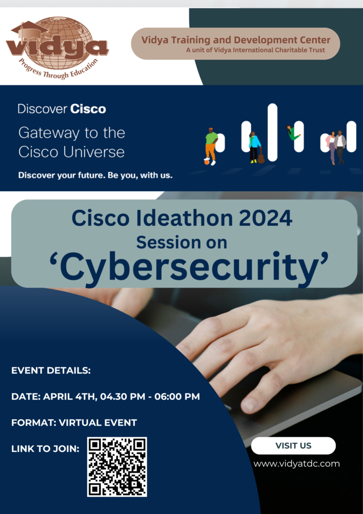 Poster for CISCO Ideathon 2024 Session on Cyber Security.